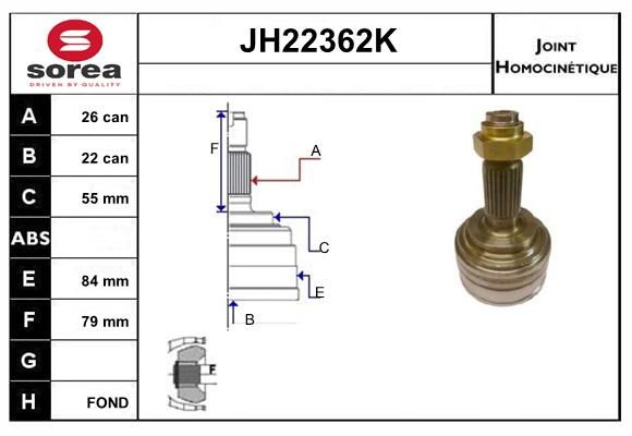 KIT CV JOINT AVEC KR078 - ROVER 400