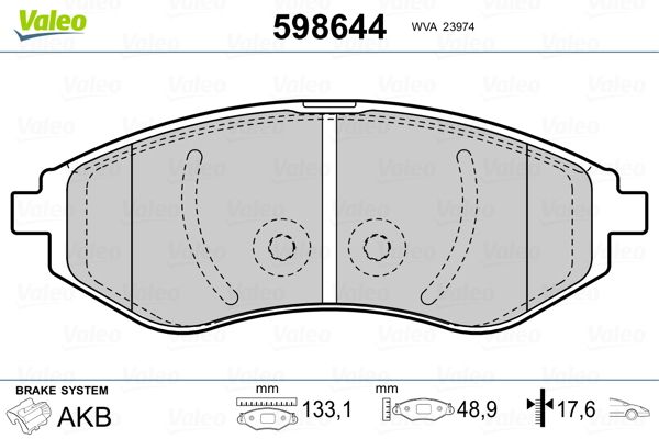 Brake Pad Set, disc brake 598644