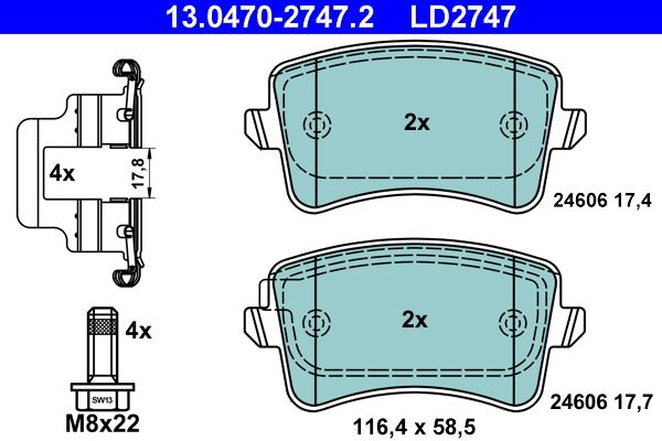 Brake Pad Set, disc brake 13.0470-2747.2