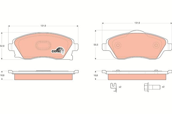 TRW DISC BRAKE PADS - TecDoc 2
