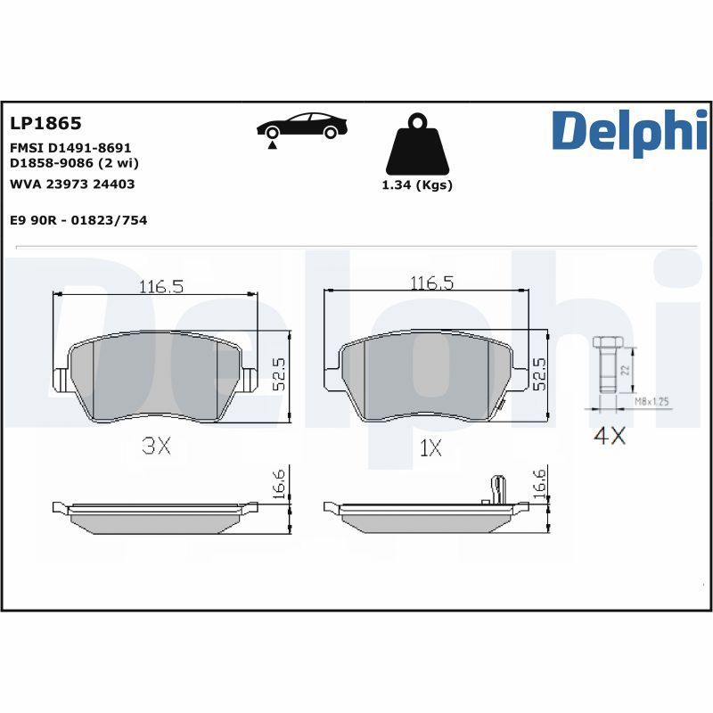 Brake Pad Set, disc brake LP1865