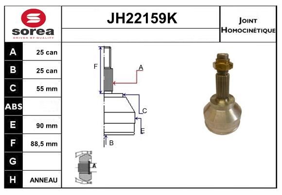 KIT CV JOINT AVEC KR053 - 900