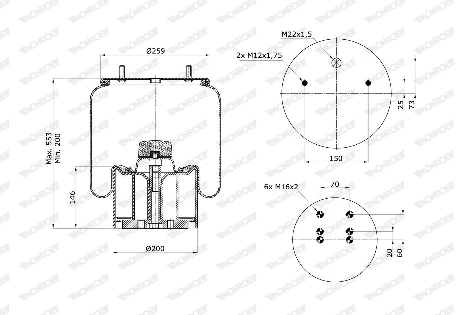 Cubrepolvo, suspensión neumática