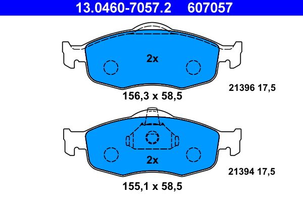 Brake Pad Set, disc brake 13.0460-7057.2