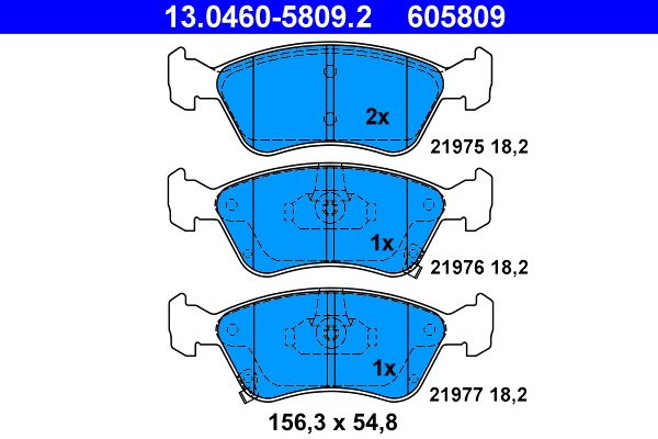 Комплект тормозных колодок, дисковый тормоз 13.0460-5809.2