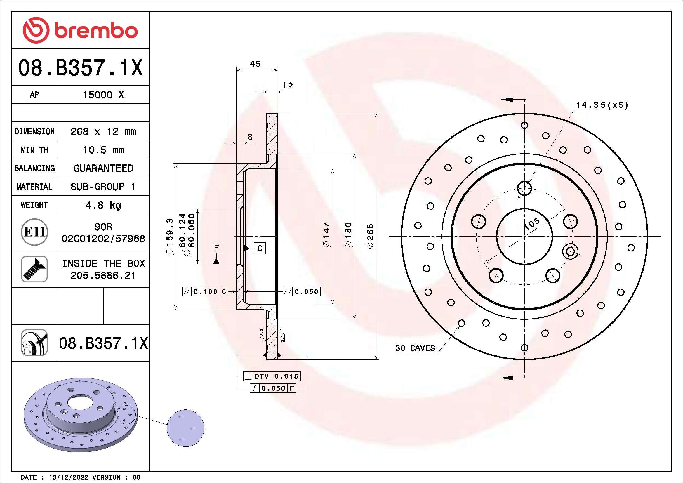 Brake Disc 08.B357.1X