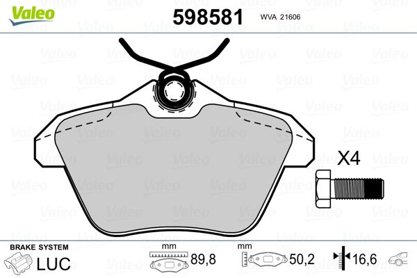 Brake Pad Set, disc brake 598581