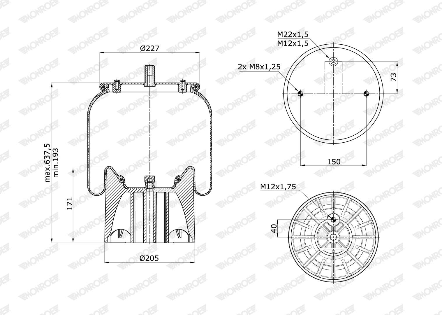 Cubrepolvo, suspensión neumática