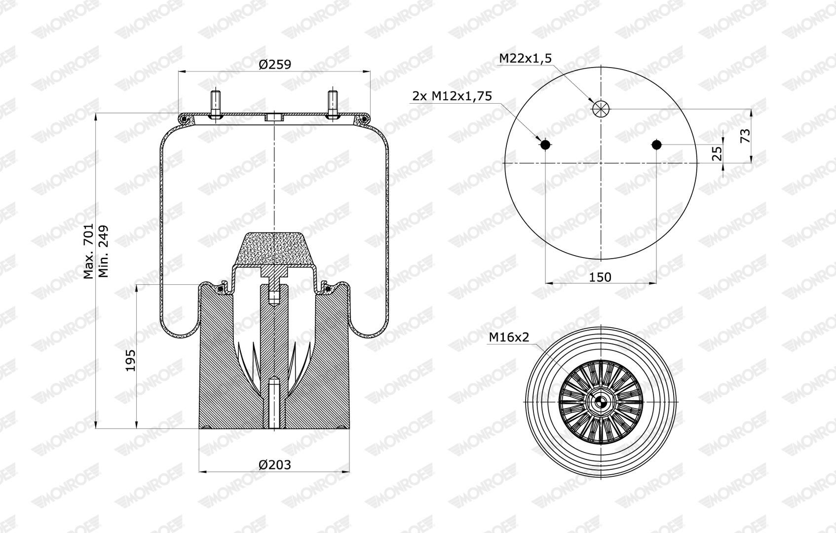 Cubrepolvo, suspensión neumática
