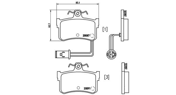 Bremsbelagsatz, Scheibenbremse