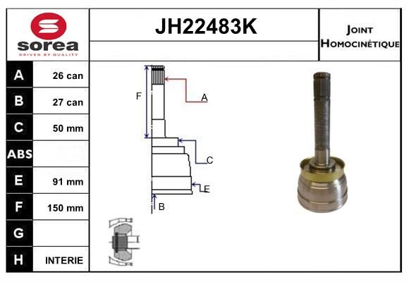 KIT CV JOINT AVEC KR026 - NISSAN TE