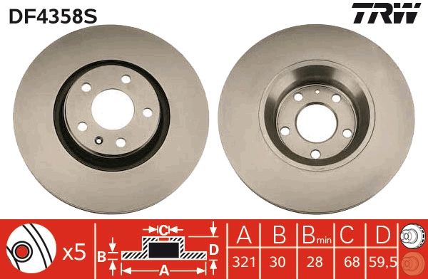 TRW BRAKE DISC - TecDoc 1