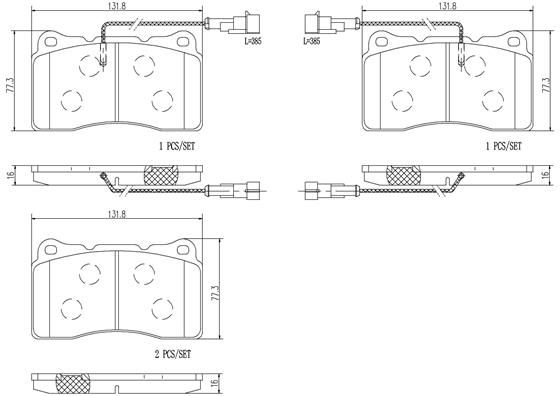 ALFA ROMEO GT 3.2 04-12 (FRT) *2 W/Sensor - TecDoc 1