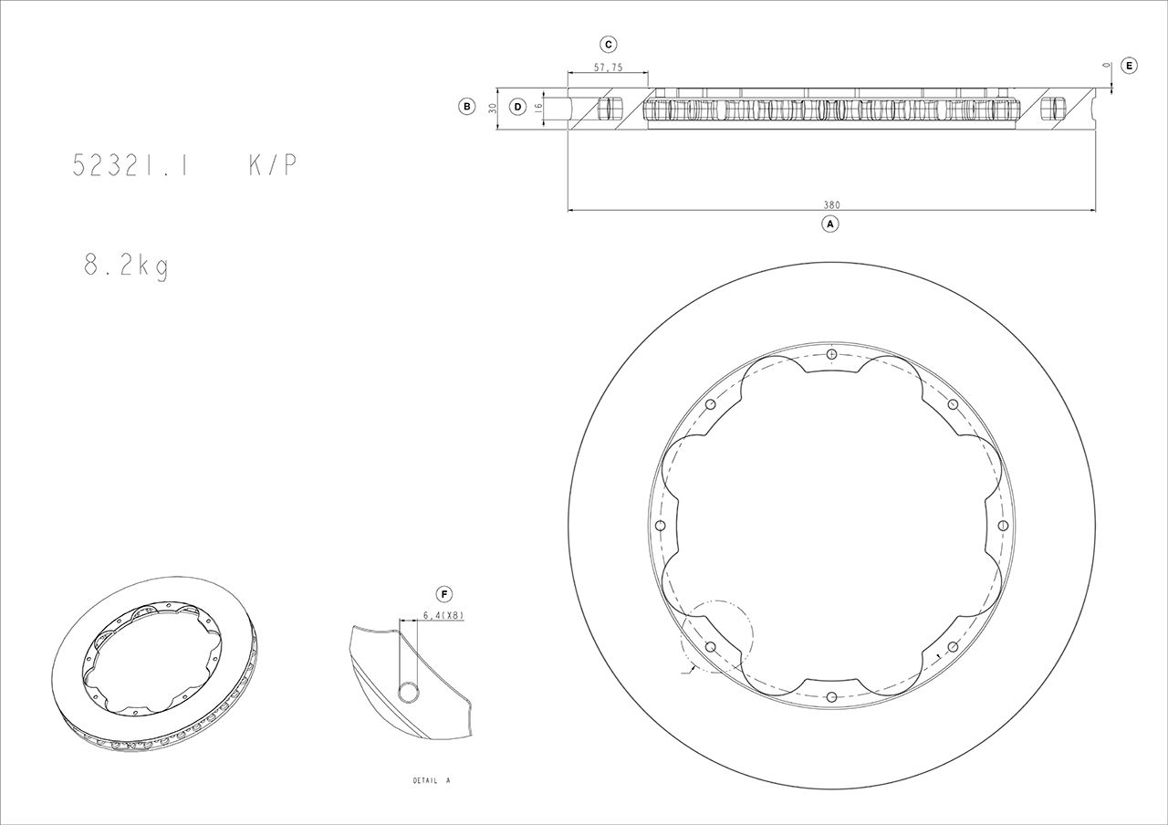 5000 Rotor Standard - With Replacement NAS Nuts -KP [ Nissan GT-R 09-11 - R] - TecDoc 1