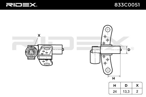 RIDEX 833C0051 Sensor, crankshaft pulse