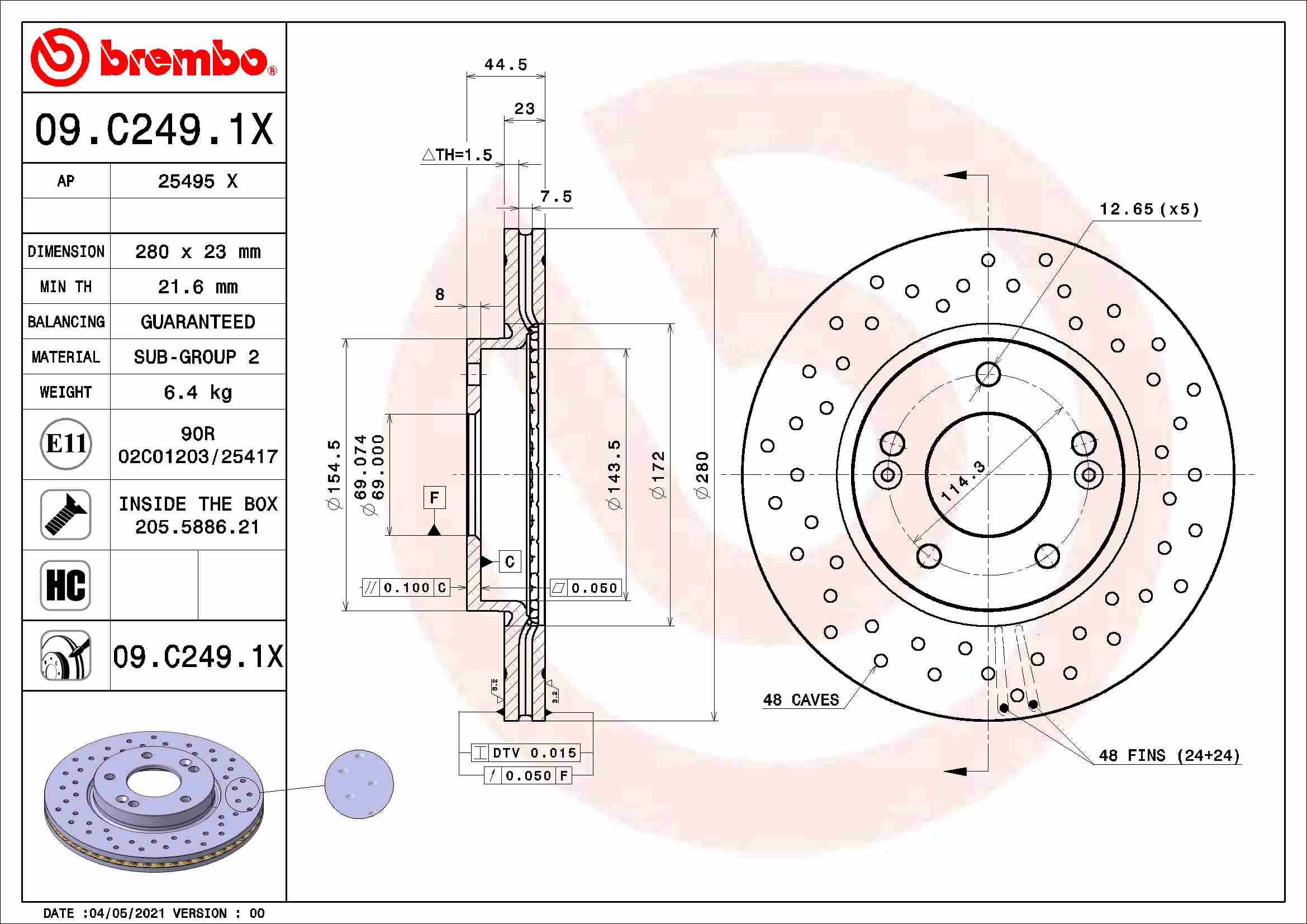 Brake Disc 09.C249.1X