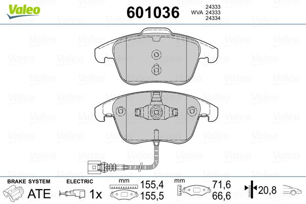 Brake Pad Set, disc brake 601036