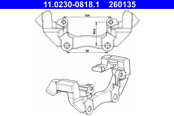 Bracket, brake caliper 11.0230-0818.1