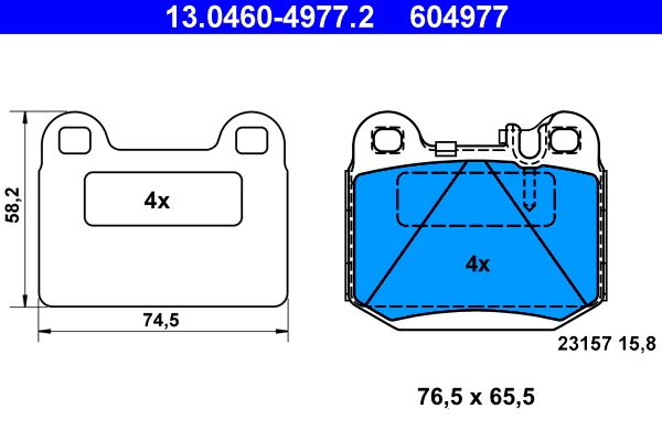 Brake Pad Set, disc brake 13.0460-4977.2