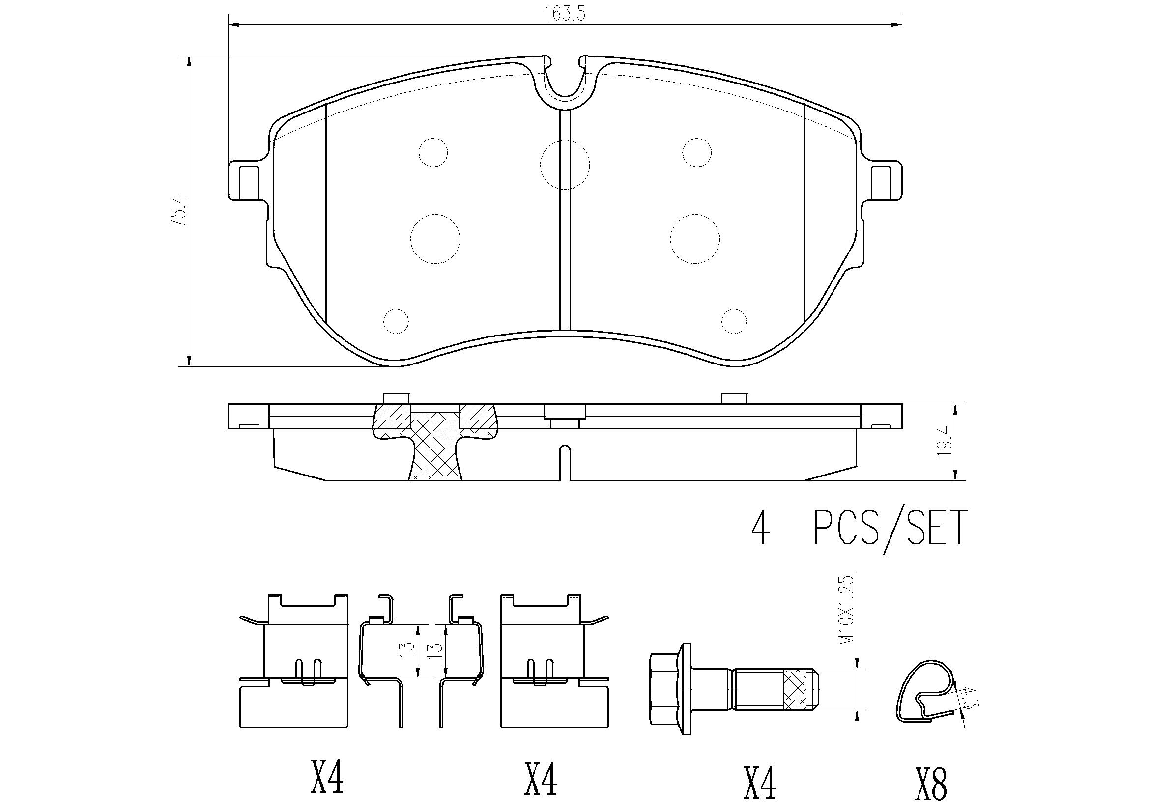 BREMBO DISC PAD -  VW AMAROK 2H 16-On (FRT) - TecDoc 1