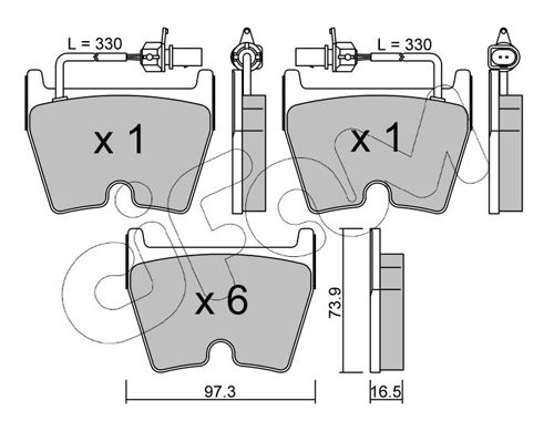 Brake Pad Set, disc brake 822-1043-0
