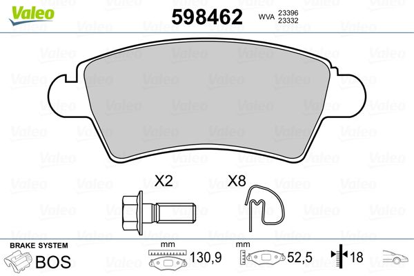 PLAQ FREIN PEUG 206, 306, CITR XSAR  9900