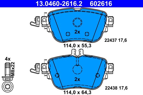 Brake Pad Set, disc brake 13.0460-2616.2
