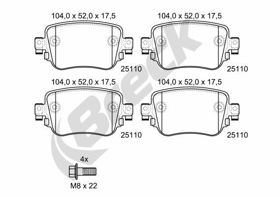 Bremsbelagsatz, Scheibenbremse