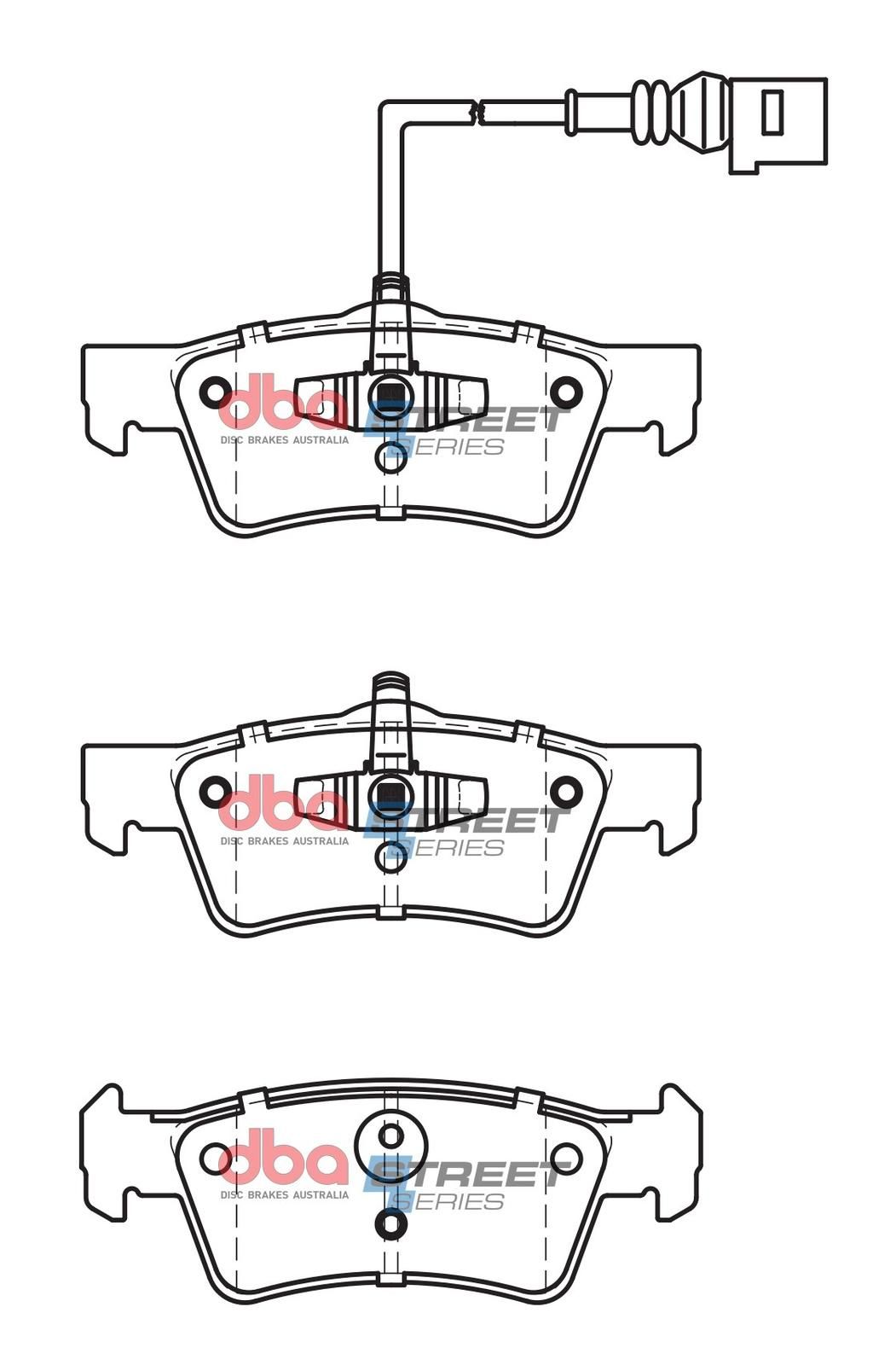 DBA SS STREET SERIES BRAKE PADS [ Volkswagon Multivan/Toureg/Transporter 2003 - 2015 R ](suits wear sensor DBAWS1116 ) - TecDoc Only