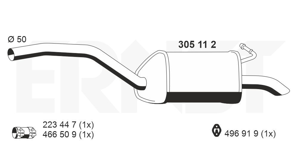 ERNST 305112 - Endschalldämpfer