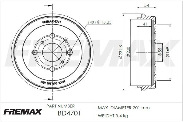 BD-4701 FREMAX fékdob