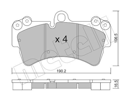 METELLI 22-0654-0 - Bremsbelagsatz, Scheibenbremse