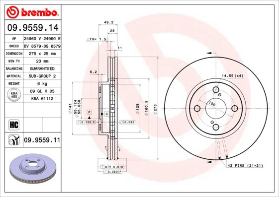 Brake Disc 09.9559.11