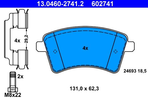 Brake Pad Set, disc brake 13.0460-2741.2