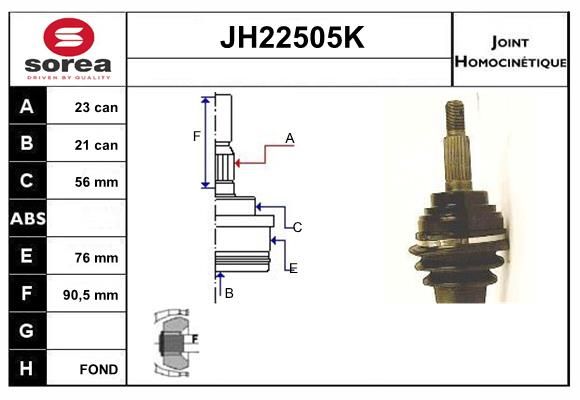 KIT CV JOINT AVEC KR066  - TOYOTA