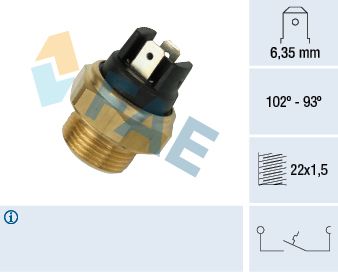 Temperature Switch, radiator fan 37410