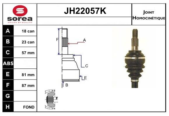 KIT CV JOINT AVEC KR049 - 2000