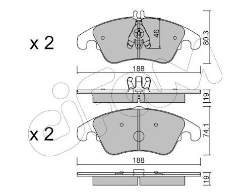 Bremsbelagsatz, Scheibenbremse