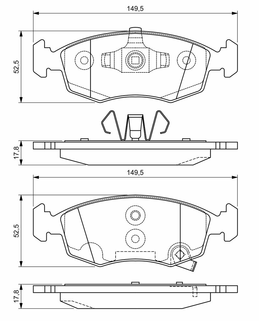 Bremsbelagsatz, Scheibenbremse