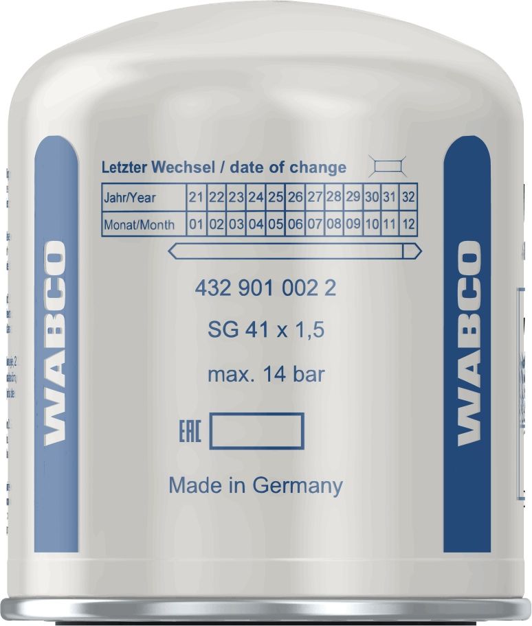 Lufttrocknerpatrone, Druckluftanlage
