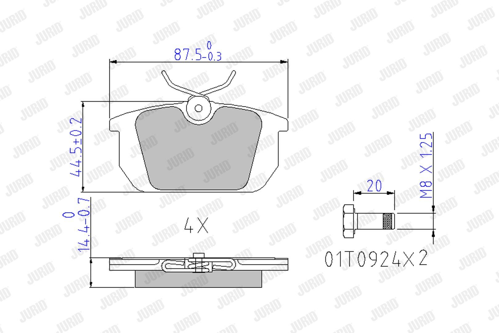 Bremsbelagsatz, Scheibenbremse