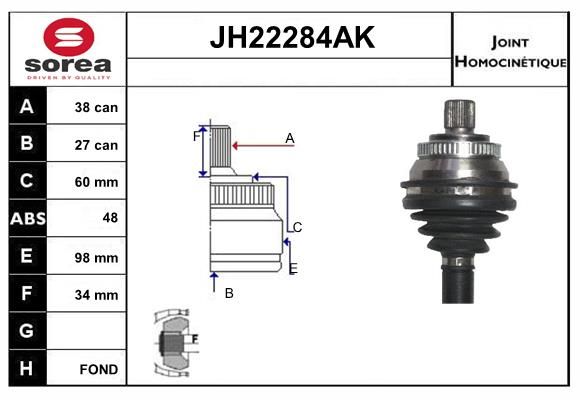 KIT CV JOINT AVEC KR129 -