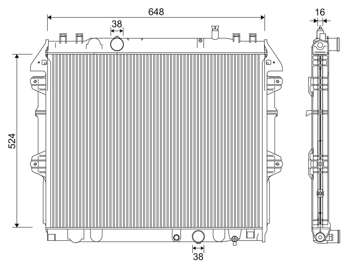 Radiator, engine cooling 701345