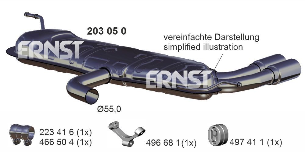 ERNST 203050 - Endschalld&auml;mpfer