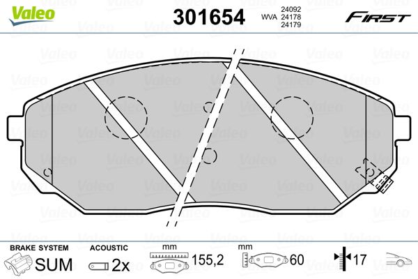 Brake Pad Set, disc brake 301654