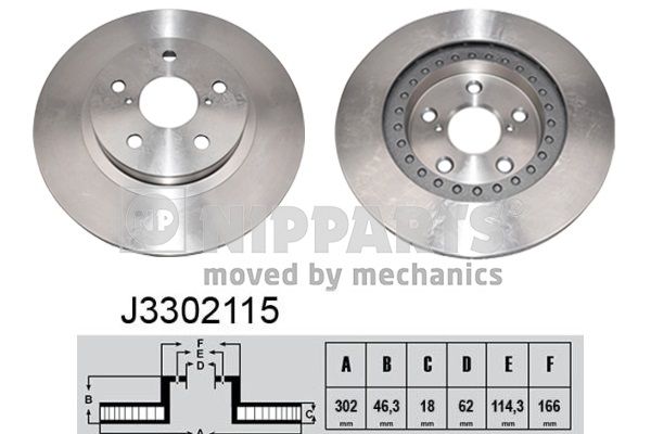 J3302115 NIPPARTS féktárcsa