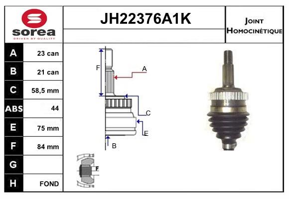 KIT CV JOINT AVEC KR009 - KANGOO 4X