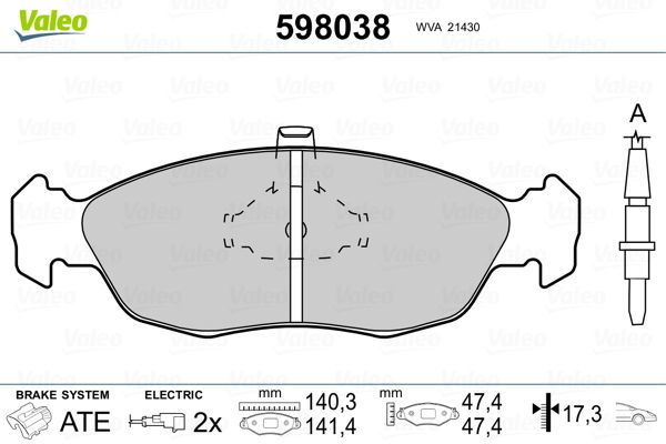 PLAQ FREIN PEUG 205, 306  .