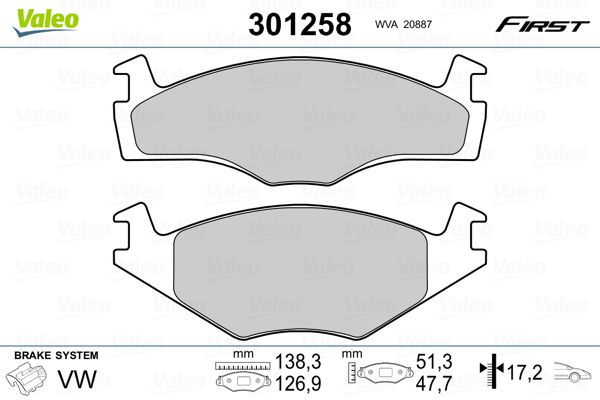 Brake Pad Set, disc brake 301258