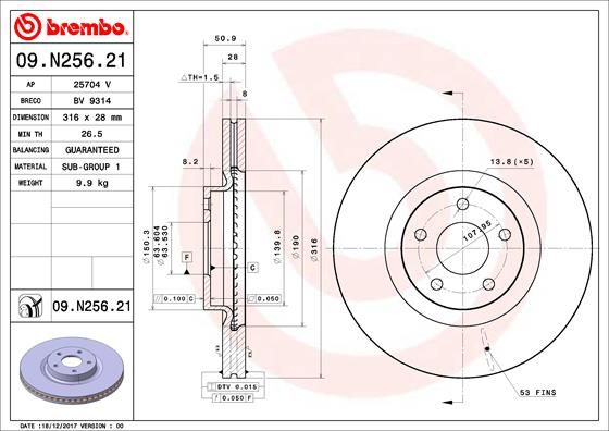 Brake Disc 09.N256.21